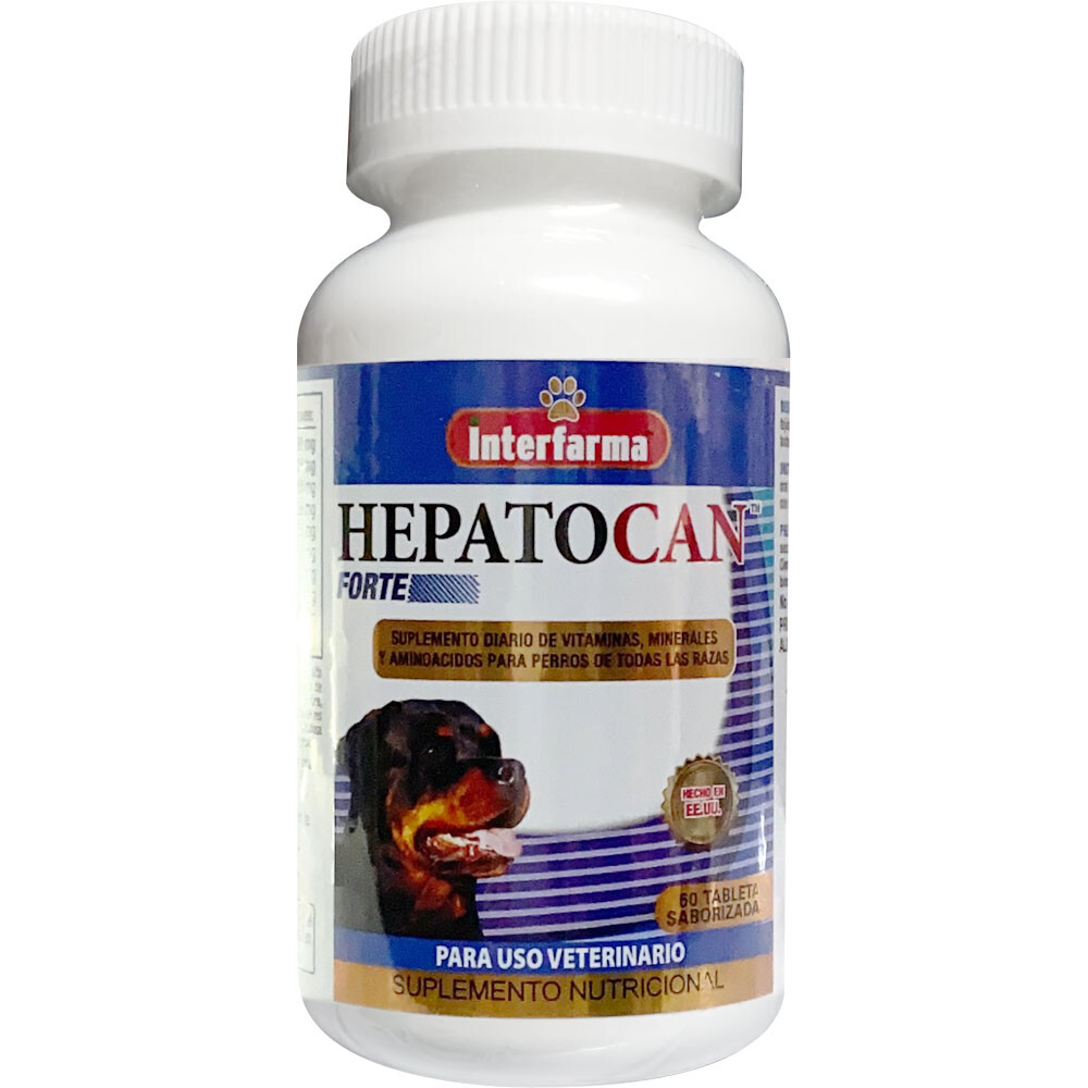 Hepatocan Forte Perros 60 Tabletas Saborizadas Interfarma