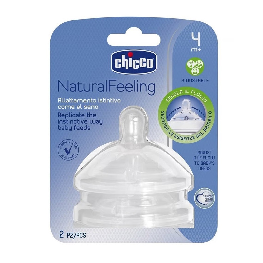 Chicco NaturalFeeling Tetinas de Repuesto 4m+ 2 Unidades