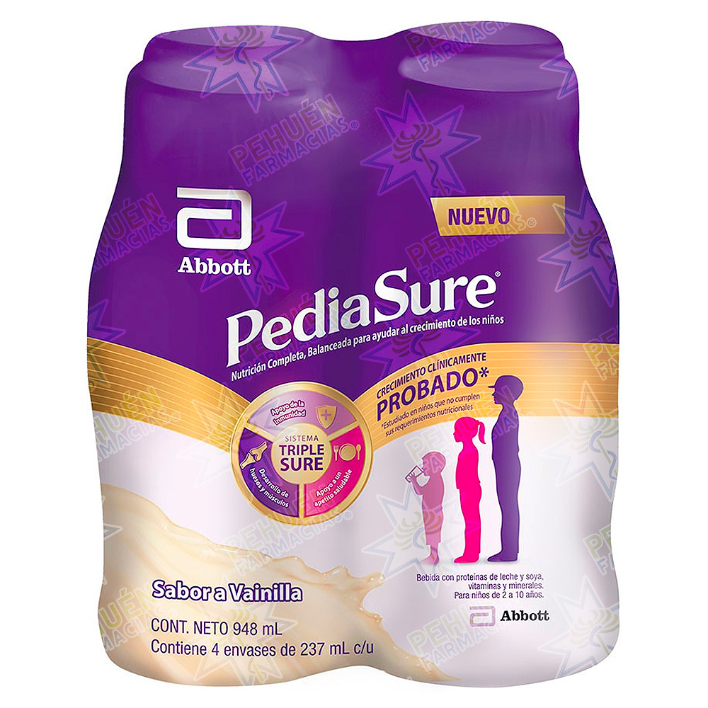 PediaSure Vainilla Botella 4 x 220 mL Fórmula Crecimiento Líquida Abbott