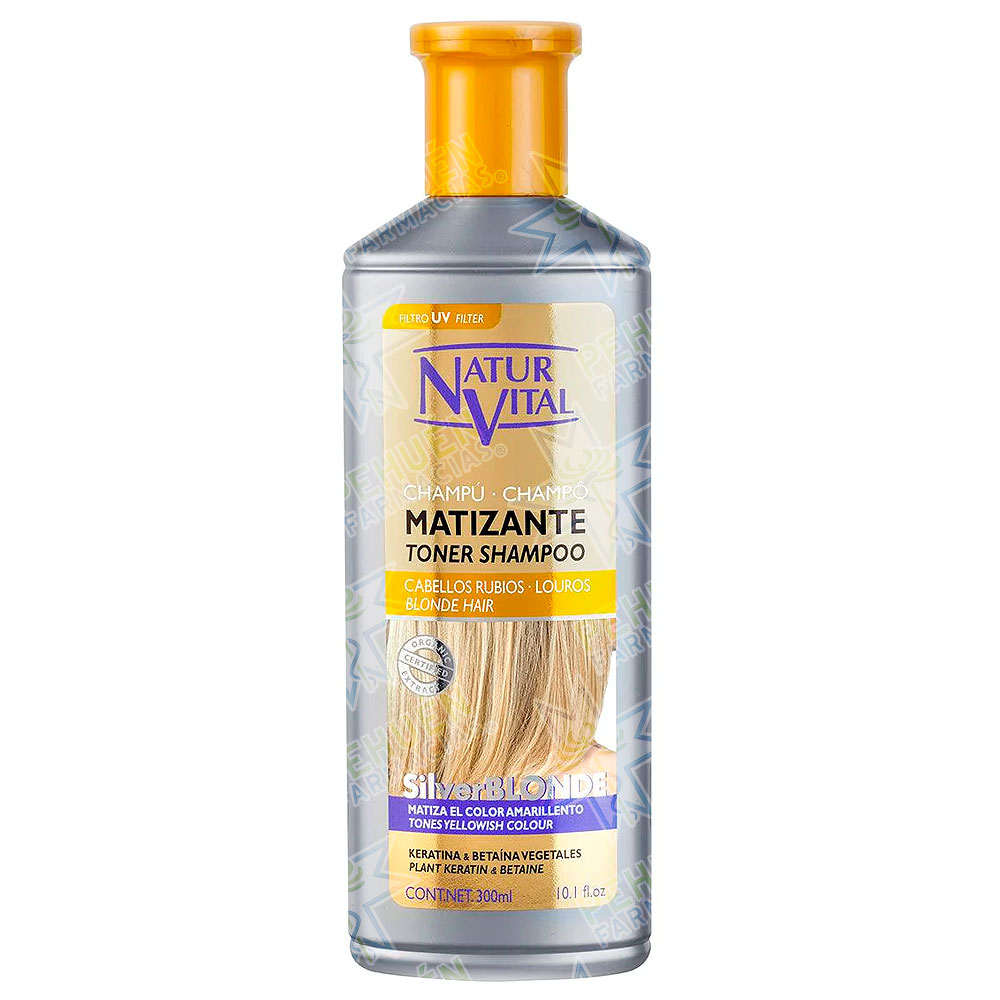 Naturvital Silver Blonde Shampoo Matizante Rubios 300 mL