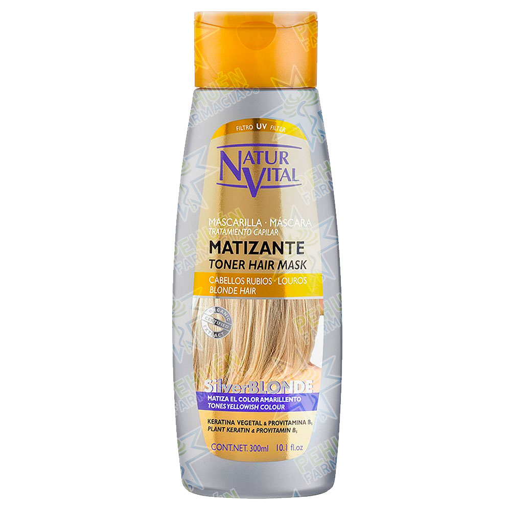 Naturvital Silver Blonde Máscara Capilar Matizante Rubios 300 mL