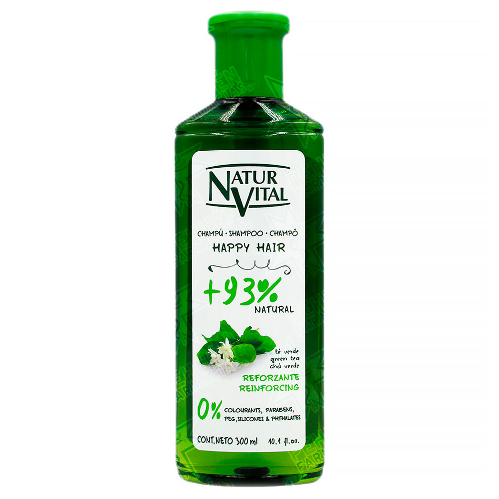Naturvital Happy Hair Reforzante Té Verde Shampoo 300 mL