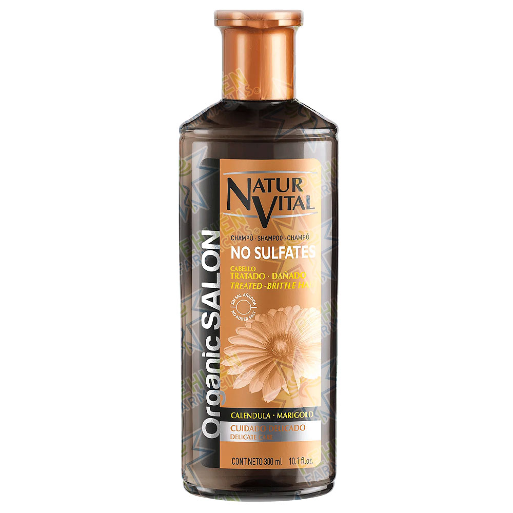 Naturvital Sin Sulfatos Caléndula Cabello Tratado Dañado o Teñido Shampoo 300 mL