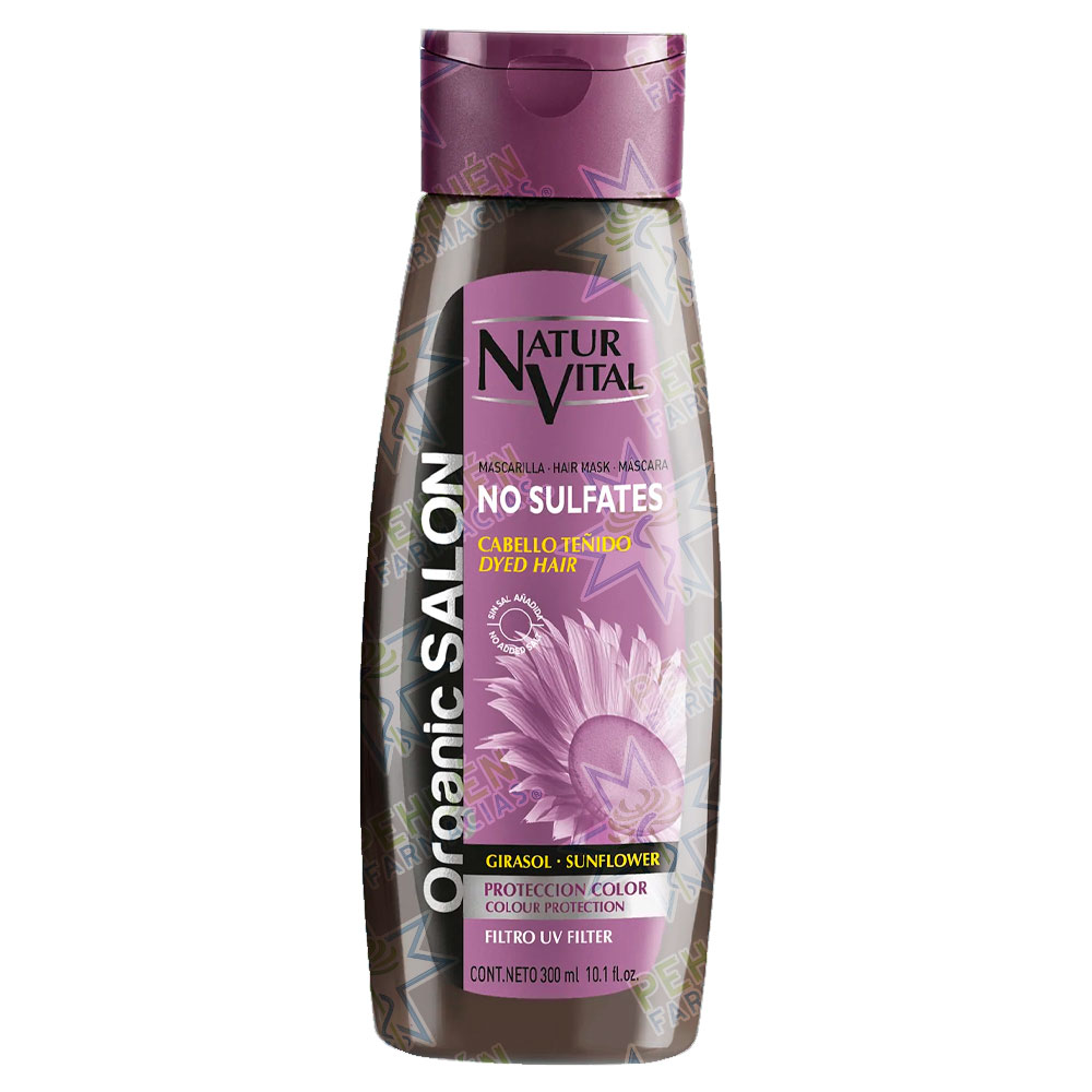 Naturvital Sin Sulfatos Girasol Cabellos Teñidos Máscara Capilar 300 mL