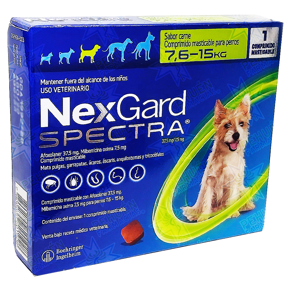 Nexgard Spectra Perros 7,6 a 15 kg (37,5/7,5) mg 1 Comprimido Masticable Boehringer Ingelheim
