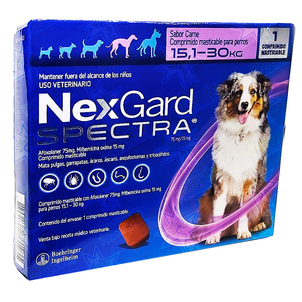 Nexgard Spectra Perros 15,1 a 30 kg (75/15) mg 1 Comprimido Masticable Boehringer Ingelheim