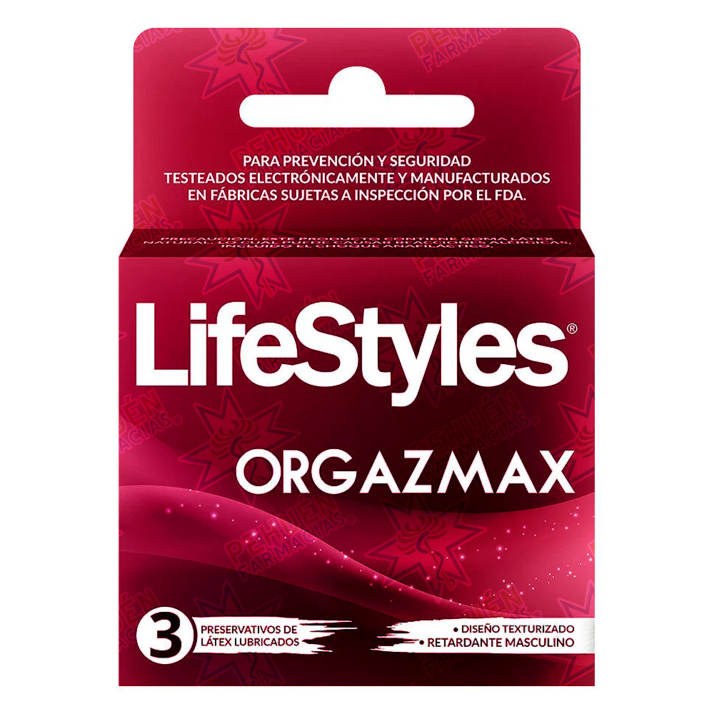 LifeStyles Orgazmax 3 Preservativos con Retardante Texturados
