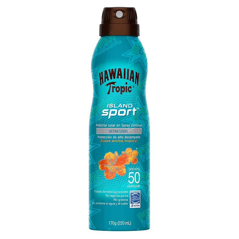Hawaiian Tropic Island Sport Fps 50+ Bloqueador Spray Resistente Al Agua 220 mL