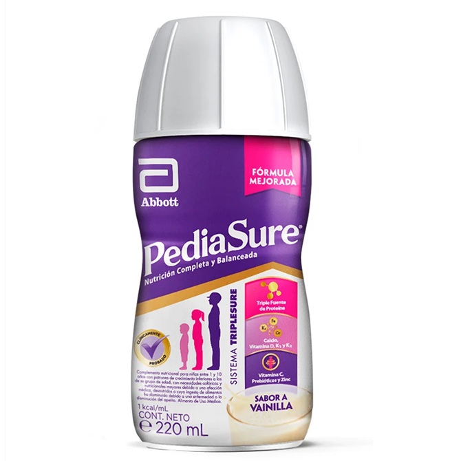 PediaSure Vainilla Botella de 220 mL Fórmula Crecimiento Líquida Abbott
