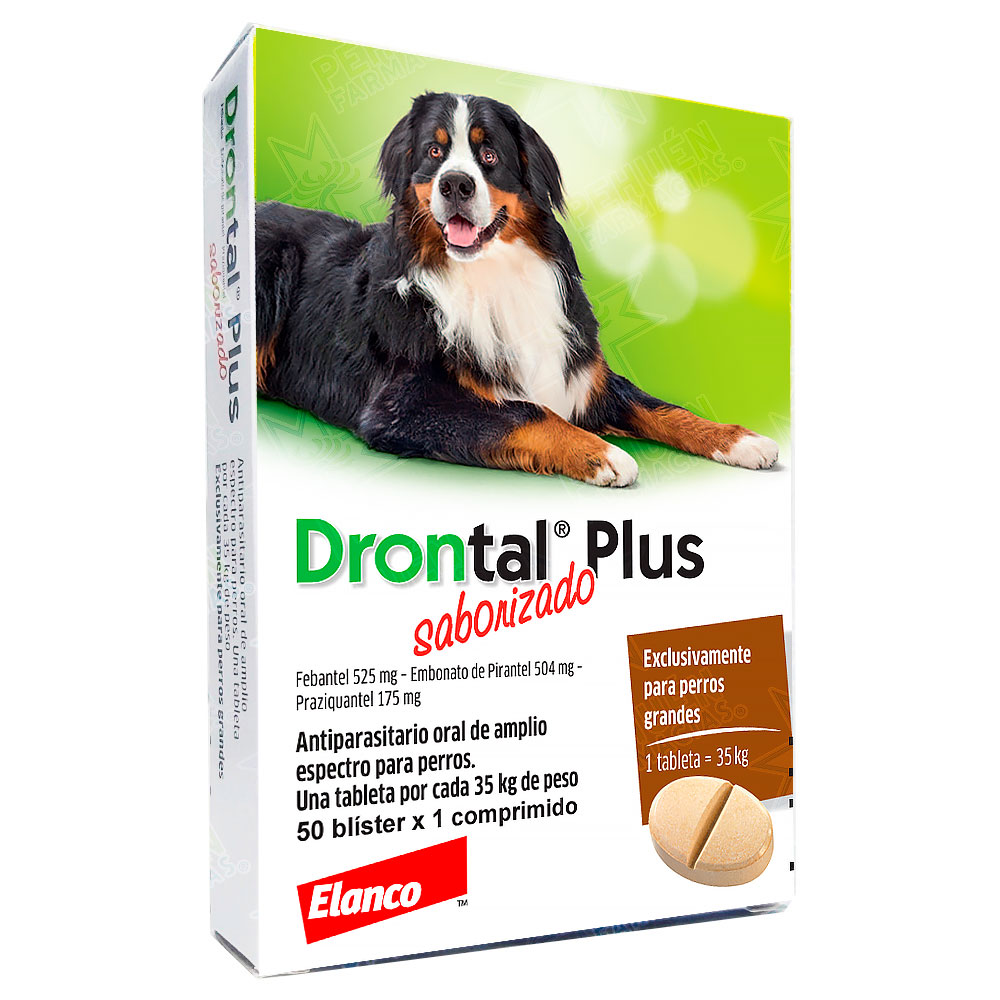 Drontal Plus Perros Grandes (525/504/175) mg 1 Comprimido 35 kg Elanco