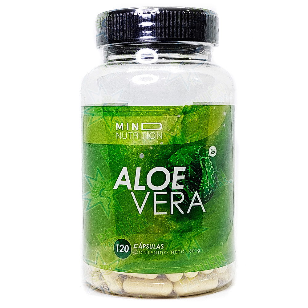 Aloe Vera Gel Deshidratado 120 Cápsulas 500 mg Mind Nutrition