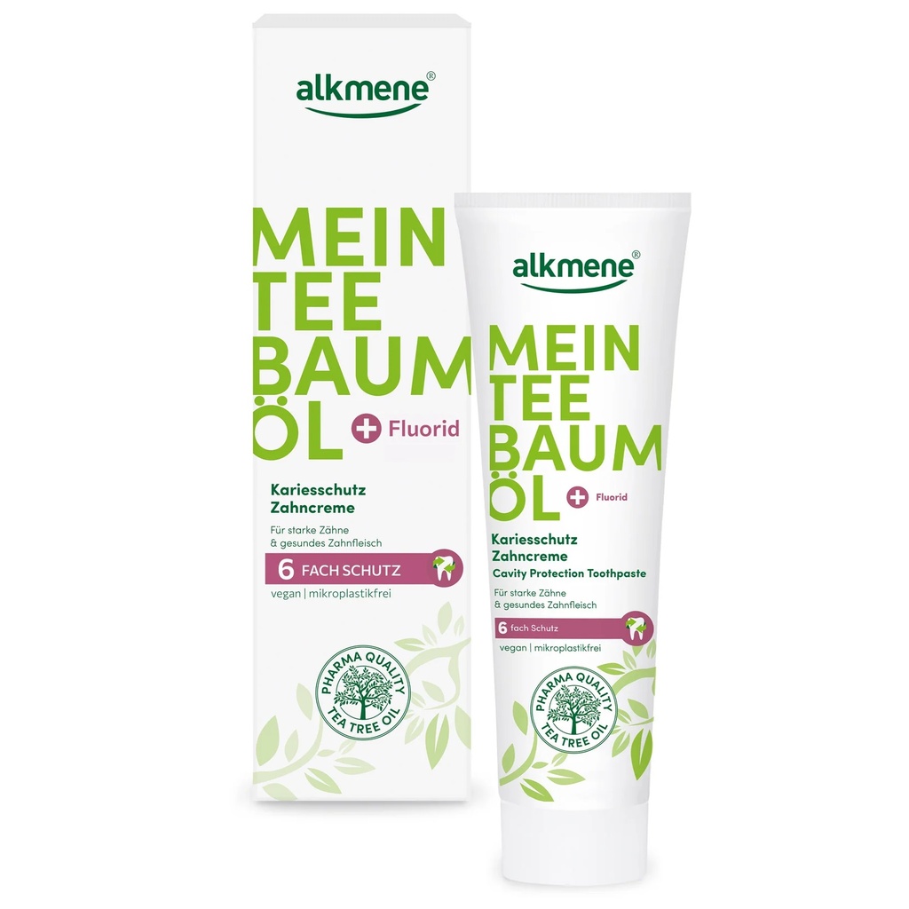 Alkmene Tea Tree Oil Pasta de Dientes Herbal Vegana con Fluor 100 mL