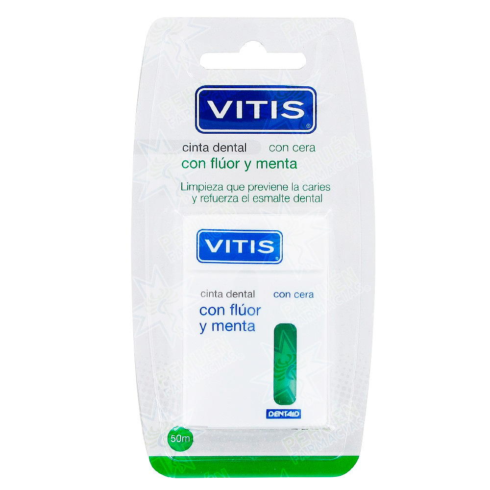 Vitis Cinta Dental con Cera Flúor y Menta 50 m Dentaid