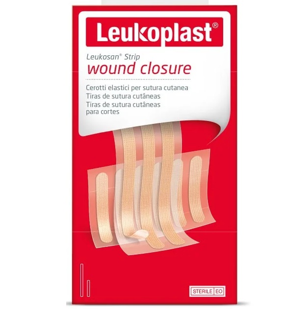 Leukoplast Wound Closure Strip 9 Tiras de Sutura Cutánea Adhesivas Leukosan 
