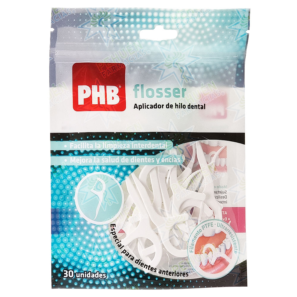 PHB Flosser Hilo Dental con Aplicador 30 Unidades