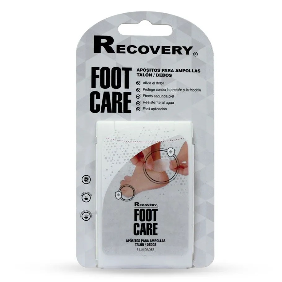 Recovery Foot Care Apósito Hidrocoloide para Ampollas de Pies 2 Tamaños 6 Unidades