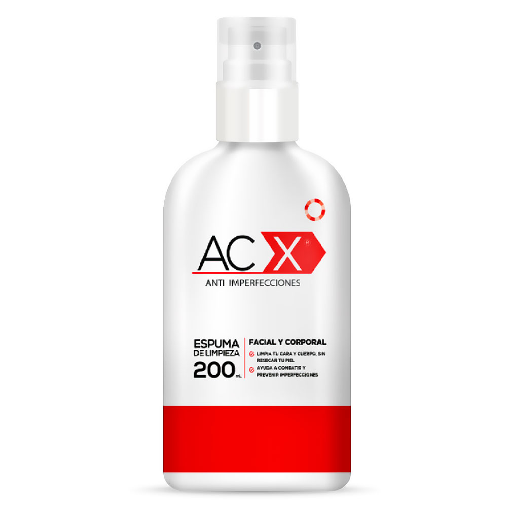 AC X Espuma Limpiadora Anti Imperfecciones Rostro y Cuerpo 210 mL Milab