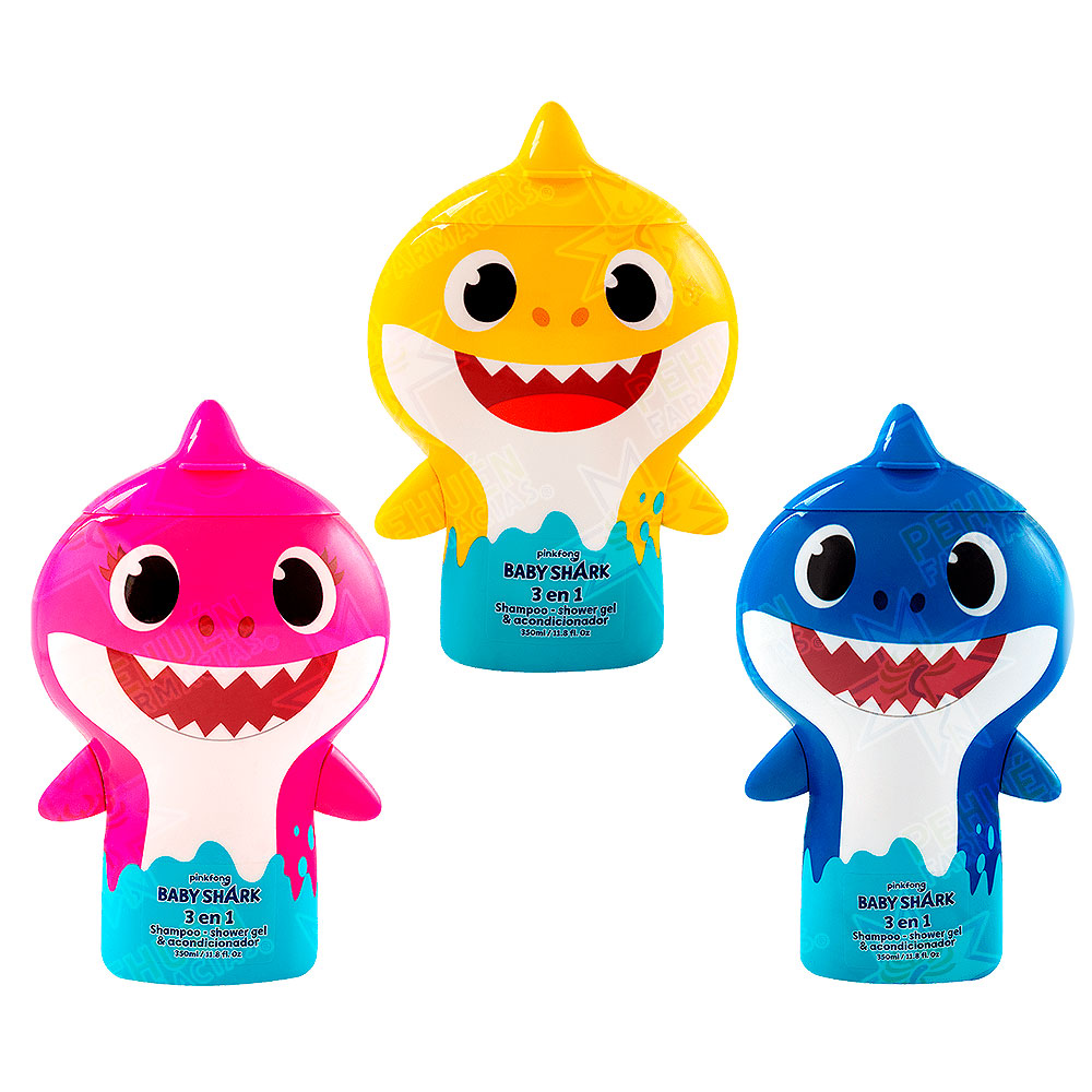 Baby Shark Pinkfong 3 en 1 Shampoo - Gel de Ducha - Acondicionador 350 mL Gelatti