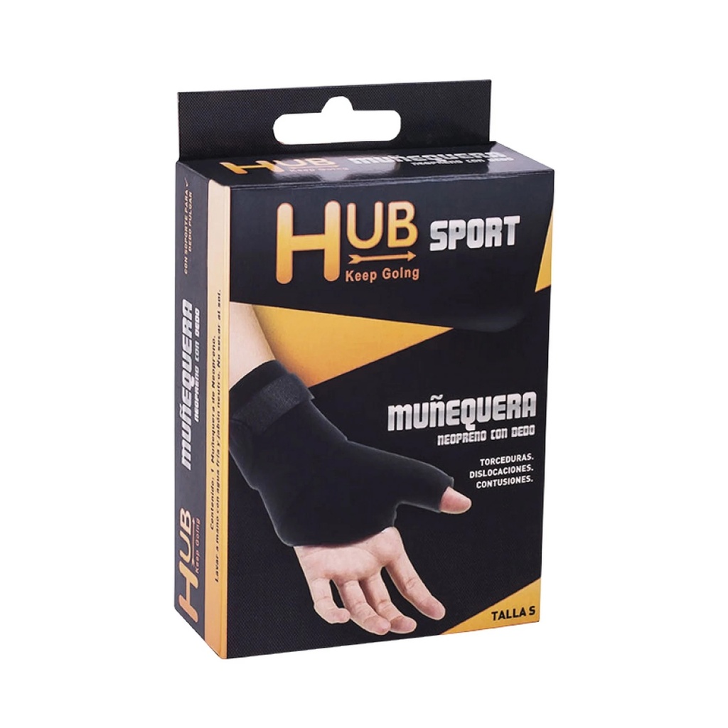 Hub Sport Muñequera de Neopreno con Dedo Talla S