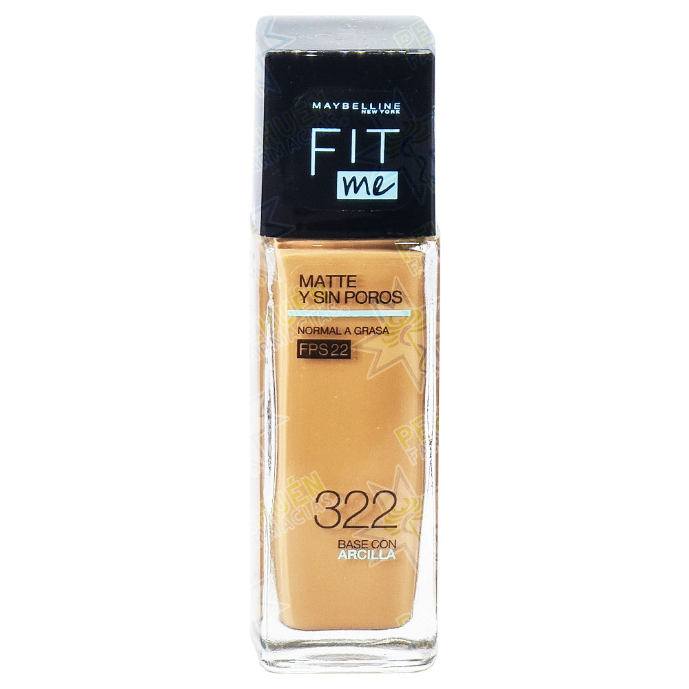 Fit Me Base de Maquillaje Matificante 322 Warm Honey 30 mL Maybelline