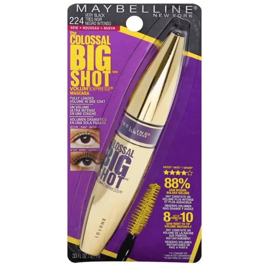 Maybelline The Colossal Big Shot Lavable Negro Máscara de Pestañas 224 9,5 mL