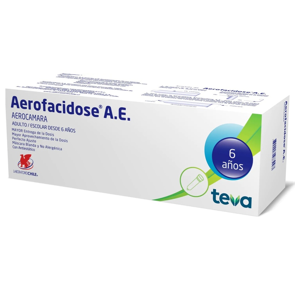 Aerofacidose Aerocámara Antiestática Adulto-Escolar +6 años Laboratorio Chile