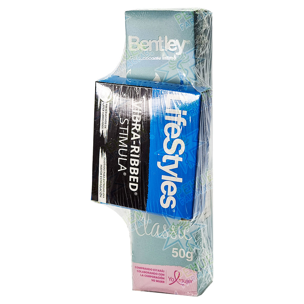 Bentley Pack Sexualidad Gel Lubricante Sexual 50 g + 3 Preservativos Lifestyles Prater