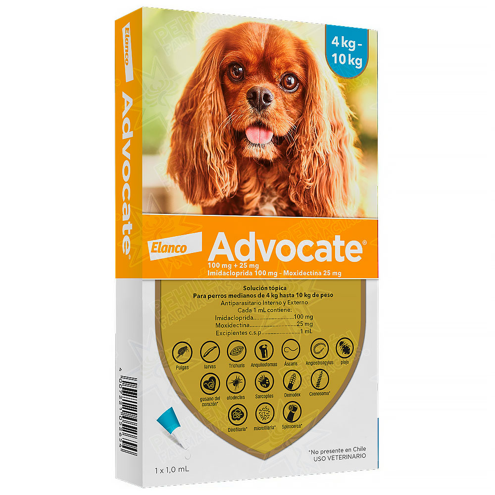 Advocate Perros 4-10 kg (100/25) mg Pipeta 1,0 mL Elanco