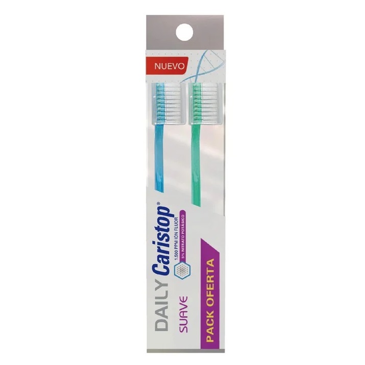 Daily Caristop Pack 2 Cepillos Suaves