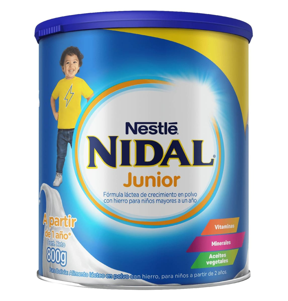 Nidal 3 Junior 800 g Fórmula Láctea Crecimiento Desde 1 Año Nestlé