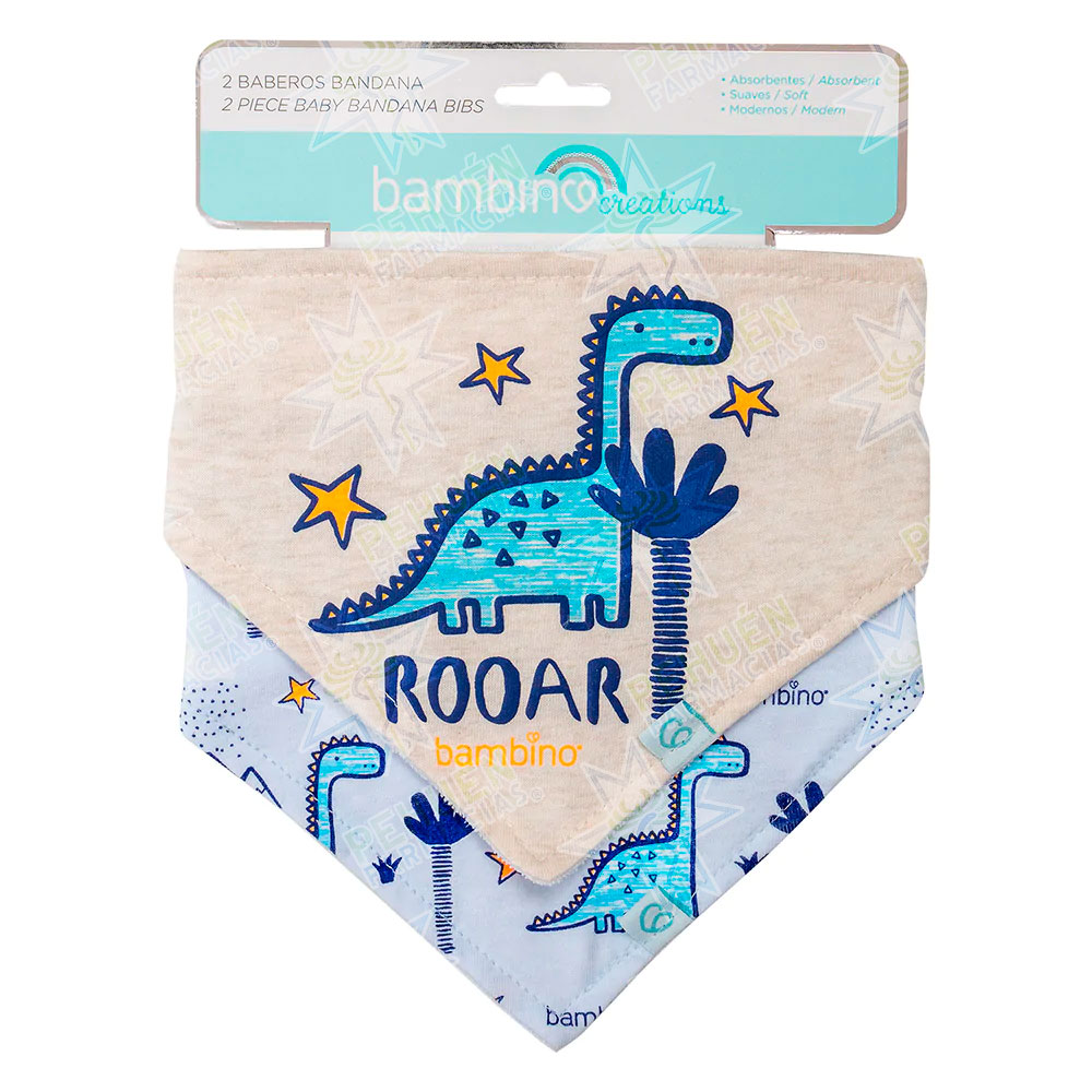 Bambino Babero Bandana Celeste Algodón 2 Unidades
