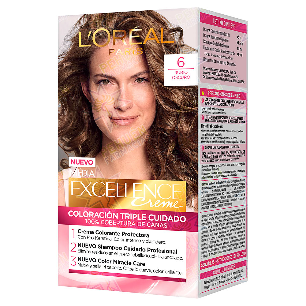 Excellence Creme 6 Rubio Oscuro Tintura Permanente L'oreal