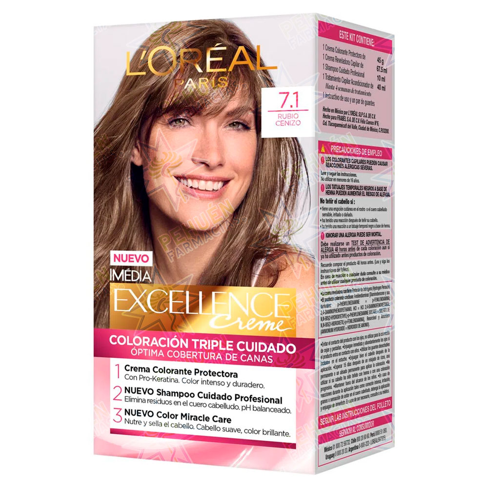 Excellence Creme 7.1 Rubio Cenizo Tintura Permanente L'oreal