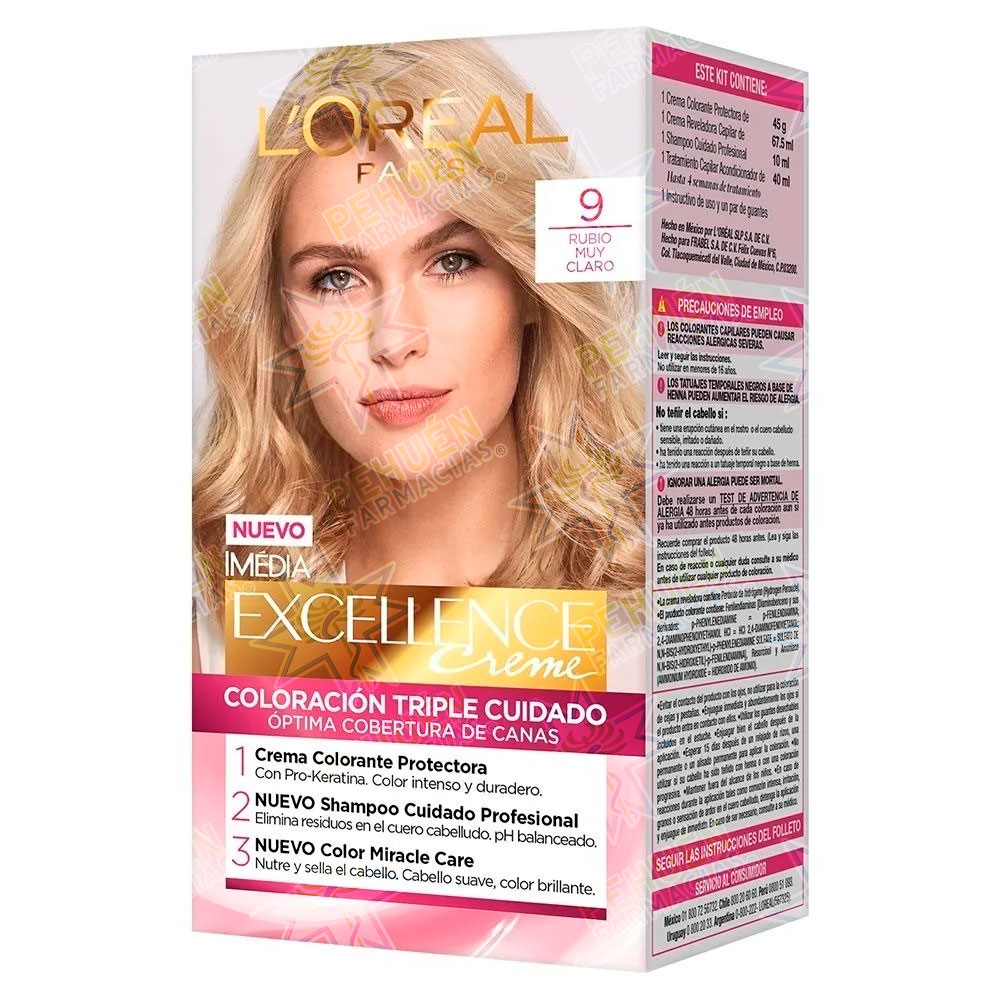 Excellence Creme 9 Rubio Muy Claro Tintura Permanente L'oreal