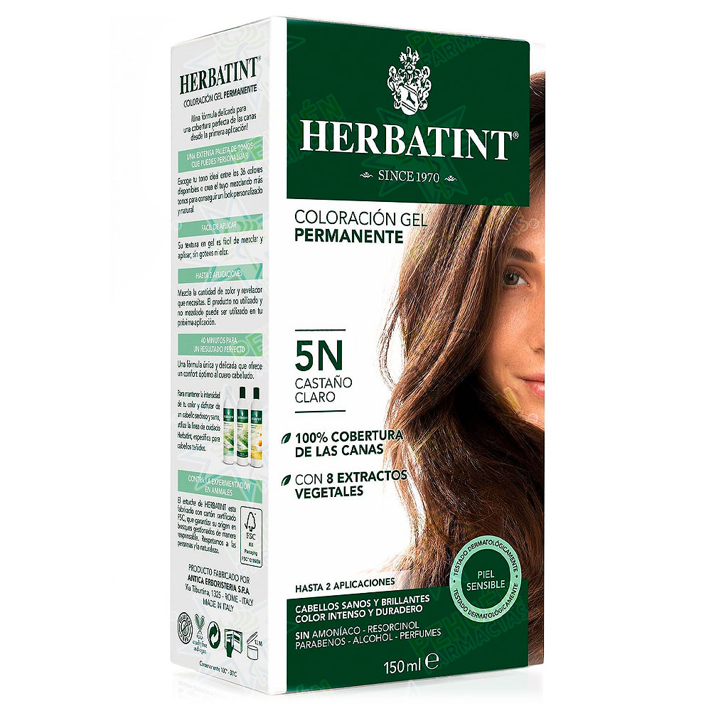 Herbatint 5N Castaño Claro Tintura Permanente Gel 150 mL