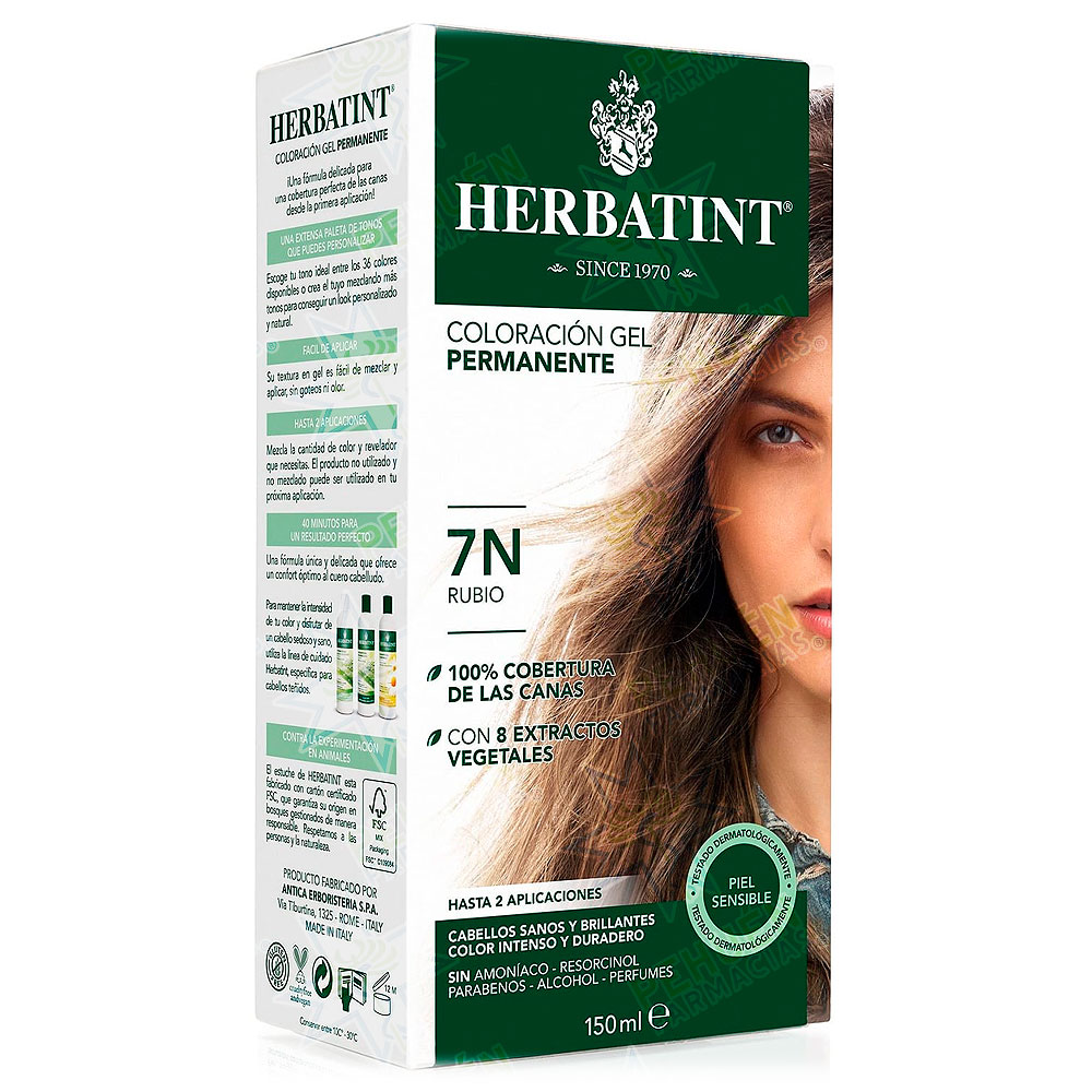 Herbatint 7N Rubio Tintura Permanente Gel 150 mL