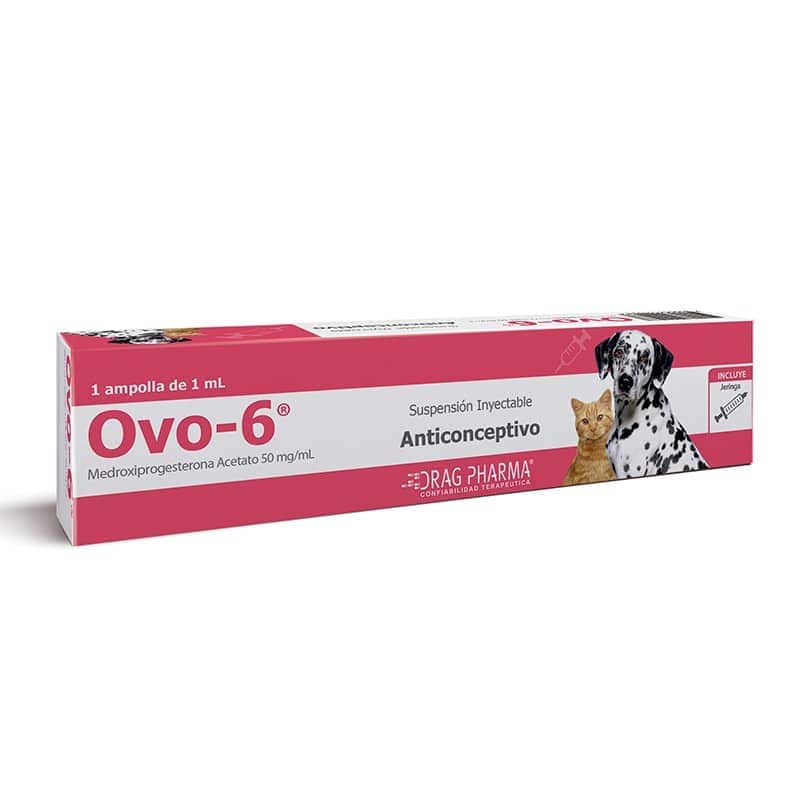 Ovo-6 Gato/Perro 50 mg/mL Suspensión Inyectable 1 mL con Jeringa Drag Pharma