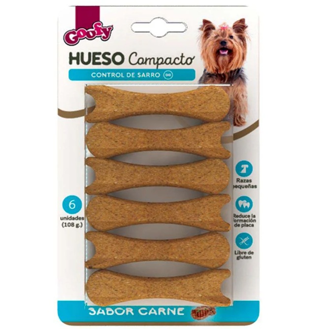 Goofy 6 Huesos Compactos Pequeños Control de Sarro 108 g