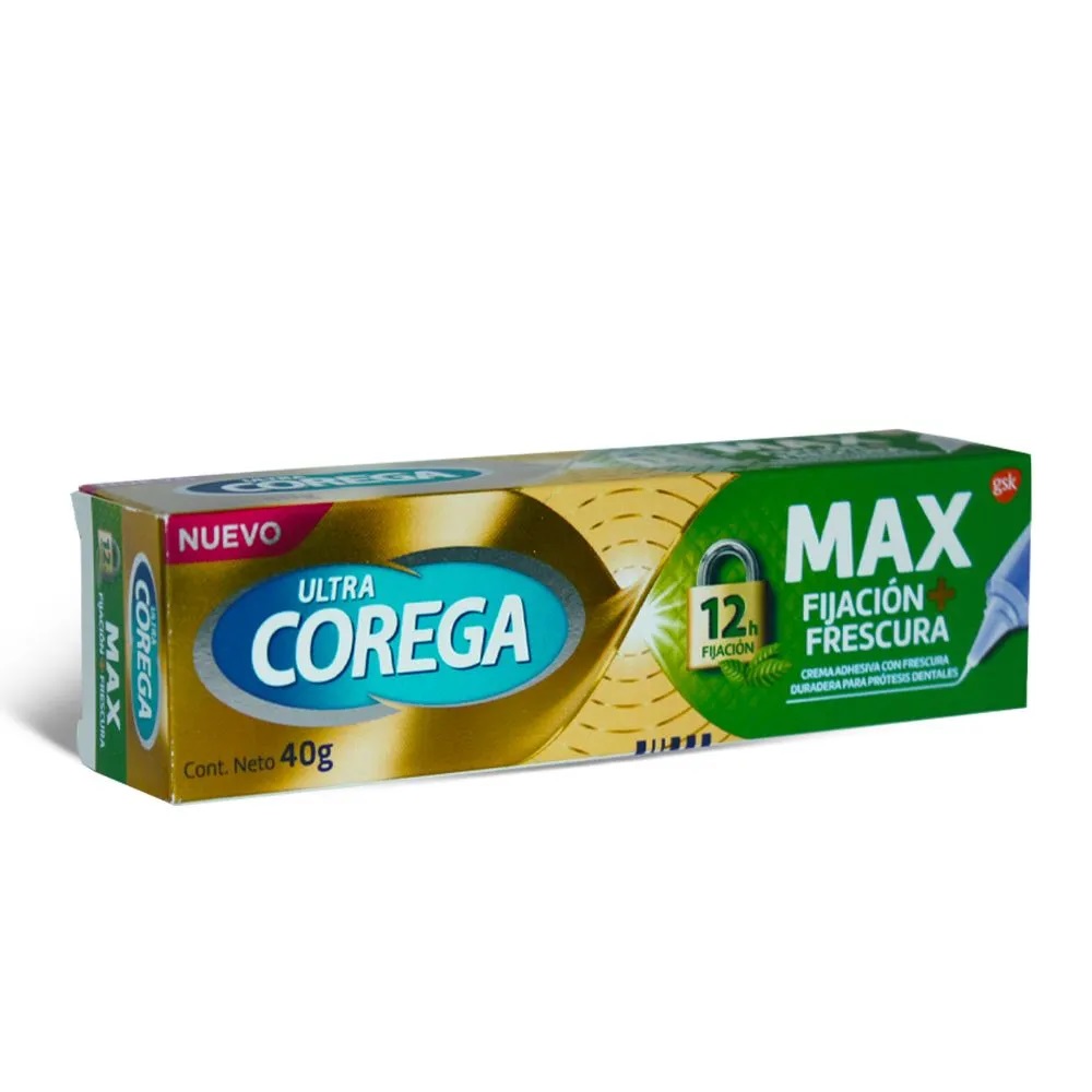 Corega Ultra Max Fijación y Frescura 12h Crema Adhesiva Prótesis Dentales Menta 40 g GlaxoSmithKline