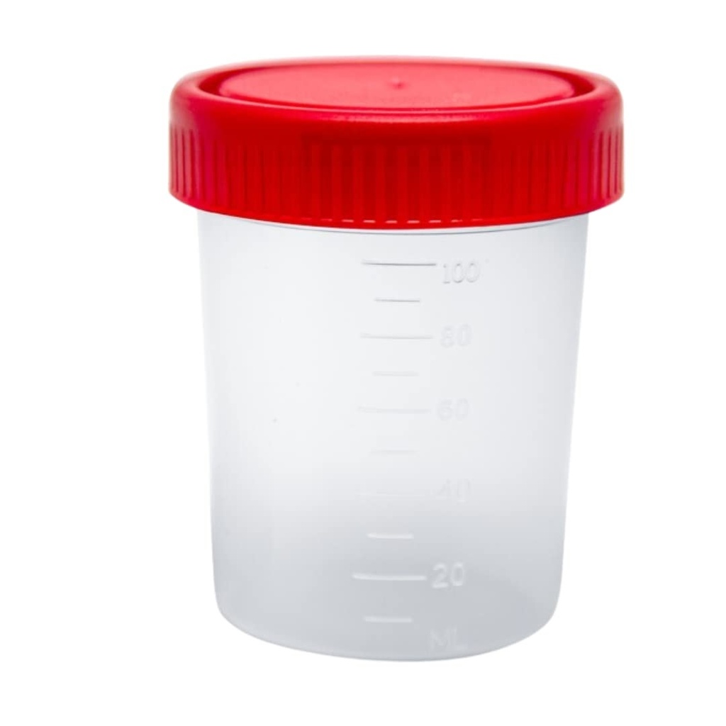 Orange Frasco Estéril Graduado Toma de Muestra Orina 120 mL