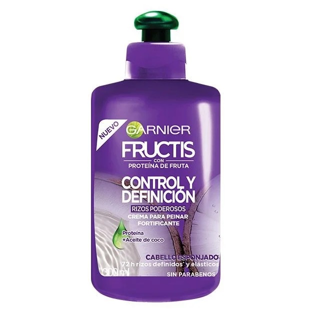 Fructis Crema Para Peinar Control y Definición Rizos Poderosos 300 mL Garnier