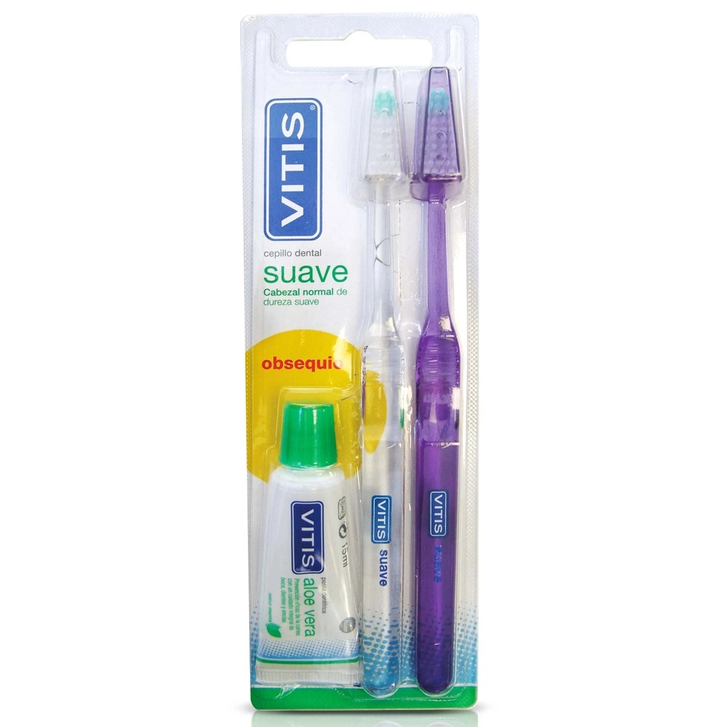 Vitis Pack 2 Cepillos Dentales Suaves + Pasta 15 mL Dentaid