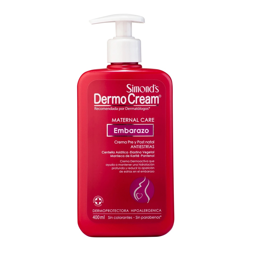 Simond's Dermocream Embarazo Crema Pre y Post Natal Antiestrías 400 mL Durandin