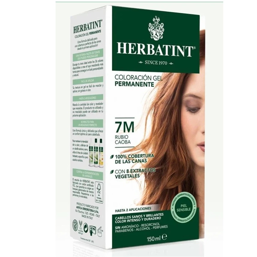 Herbatint 7M Rubio Caoba Tintura Permanente Gel 150 mL
