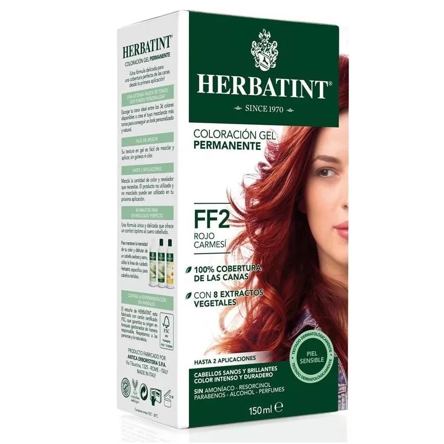 Herbatint FF2 Rojo Carmesí Tintura Permanente Gel 150 mL