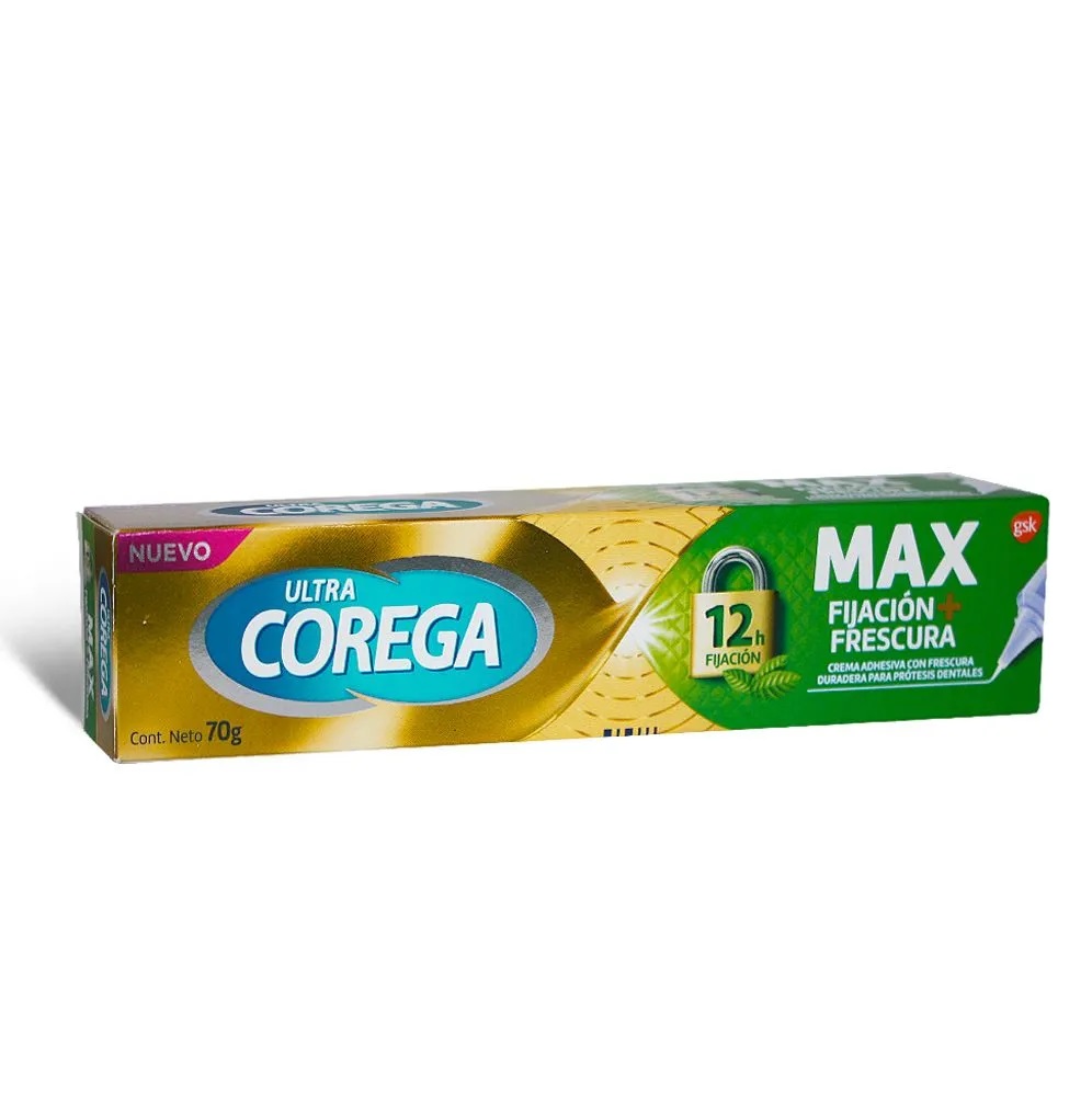 Corega Ultra Max Fijación y Frescura 12h Crema Adhesiva Prótesis Dentales Menta 70 g GlaxoSmithKline