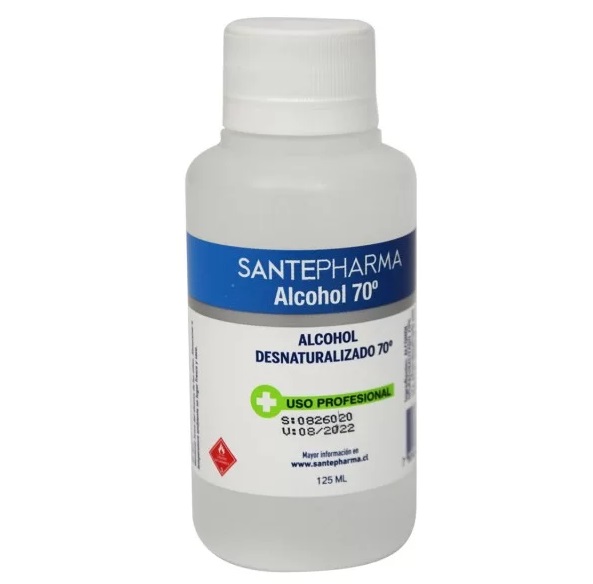 Santepharma Alcohol Desnaturalizado Uso Profesional 70° 125 mL