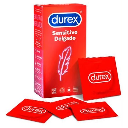 Durex Sensitivo Delgado 12 Condones Sensibles