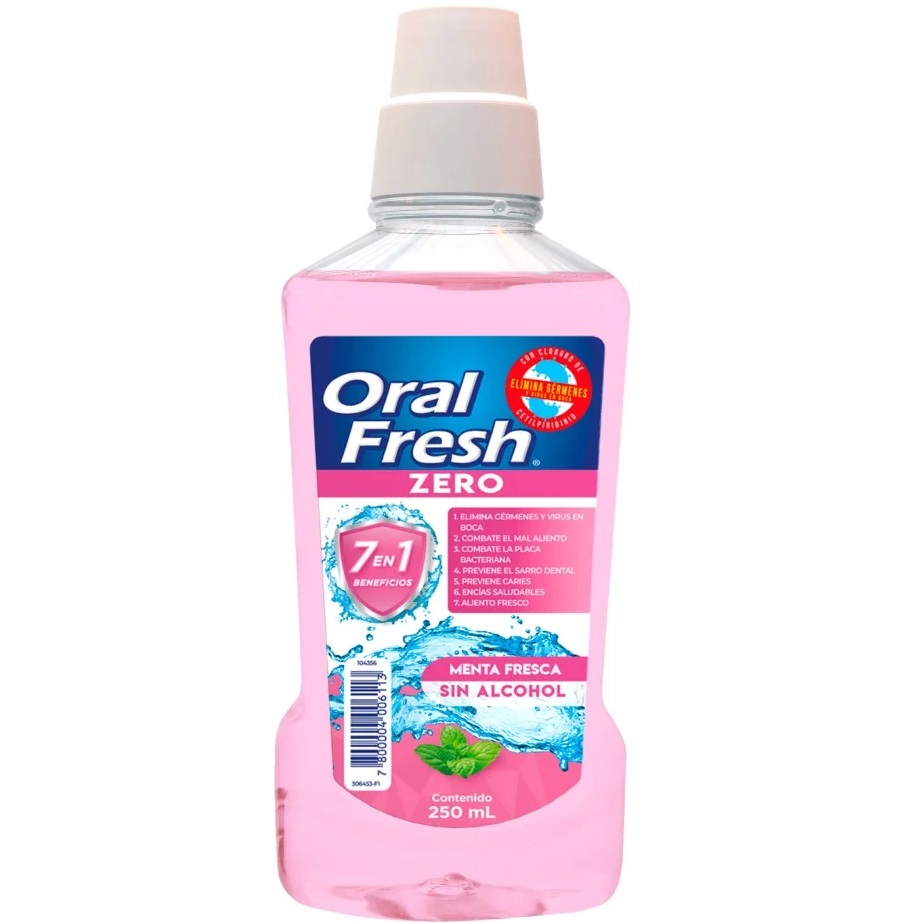 Oral Fresh Zero Menta Fresca Enjuague Bucal 250 mL Maver