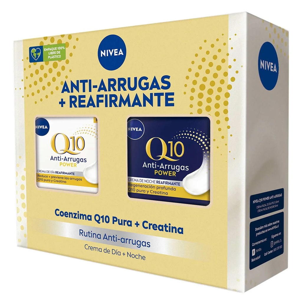 Nivea Q10 Power Día y Noche Crema Facial Antiarrugas 50 + 50 mL Beiersdorf